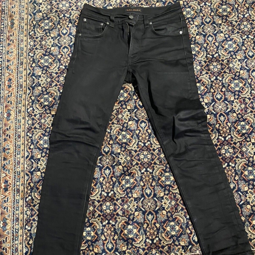 MENS NUDIE JEAN LEAN DEAN DRY BLACK 29X30